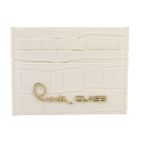 Roberto Cavalli Class White Embossed Dolly Credit Card Holder
